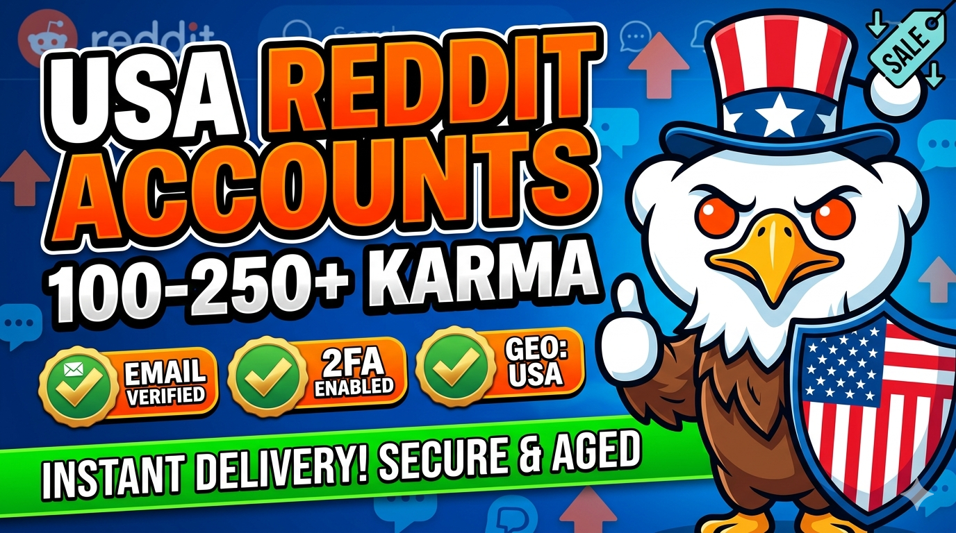 USA Reddit Accounts - 100–250+ Karma – Email Verified – 2FA Enabled – Instant Delivery
