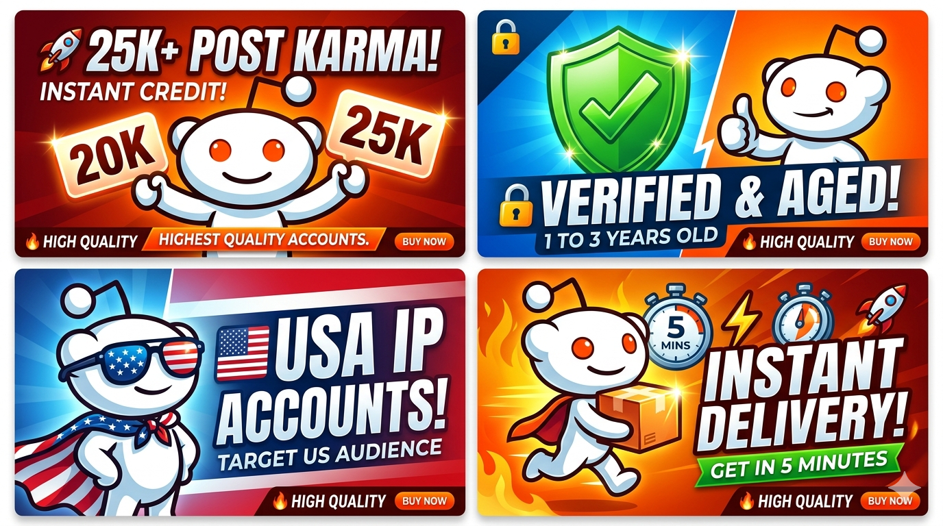 High-Quality Reddit Karma Accounts (20K–25K Post Karma, USA IP, Aged & Verified)